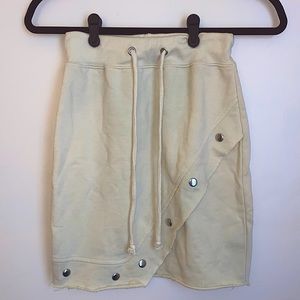 Cream Studded Cotton Skirt Sz 0